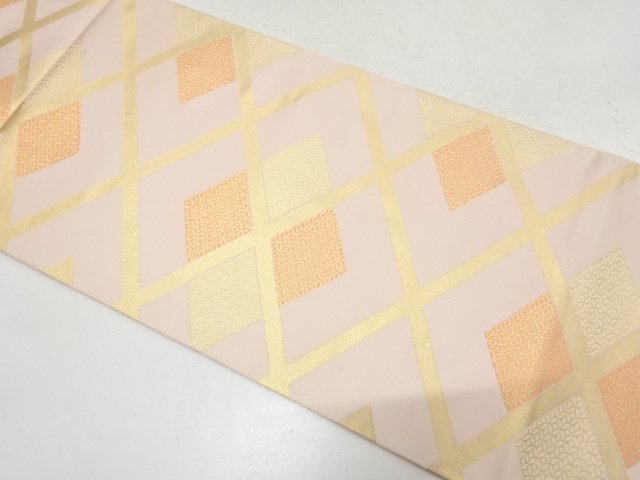 JAPANESE KIMONO / FUKURO OBI / WOVEN RHOMBUS & GRID
